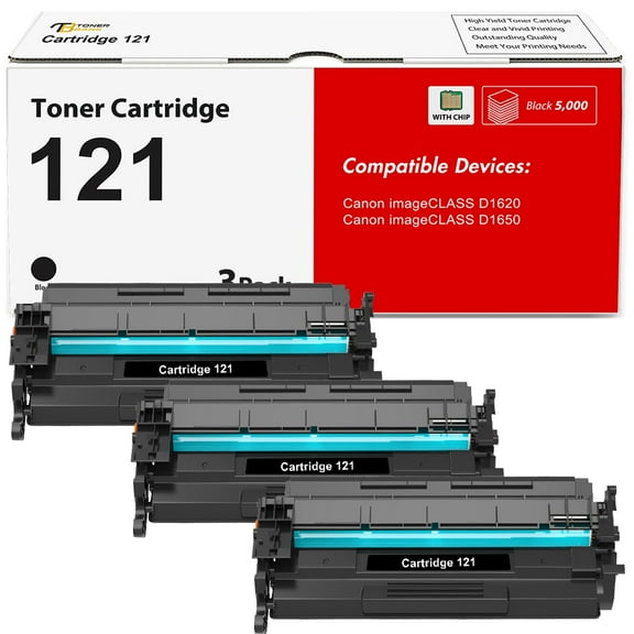 CRG-121 121 Black Toner Cartridge Compatible for Canon 121 D1620 D1650 CRG121 Cartridge 121 for Canon Image CLASS D1620 D1650 Printer Ink (Black 3-Pack)