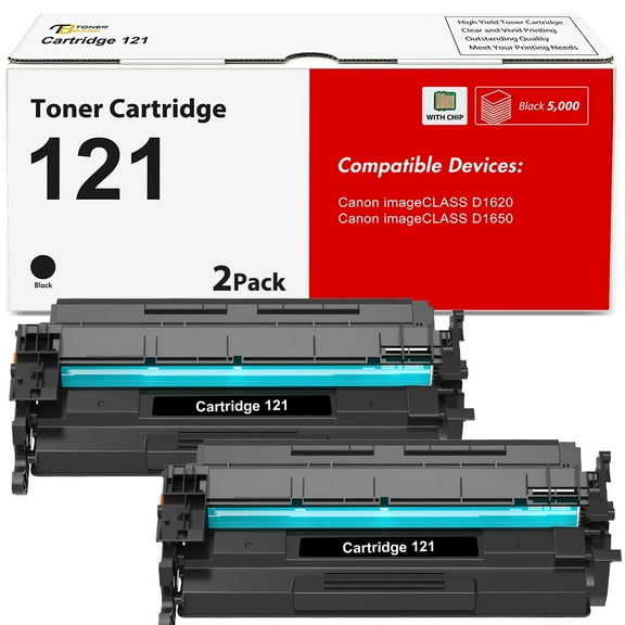 CRG-121 121 Toner Cartridge Compatible for Canon 121 D1620 D1650 CRG121 Cartridge 121 for Canon Image CLASS D1620 D1650 Printer Ink (Black 2-Pack)