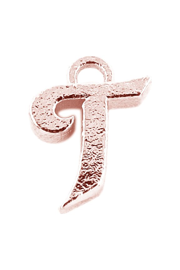 CRG-492 Rose Gold Overlay Alphabet 'T' Charm