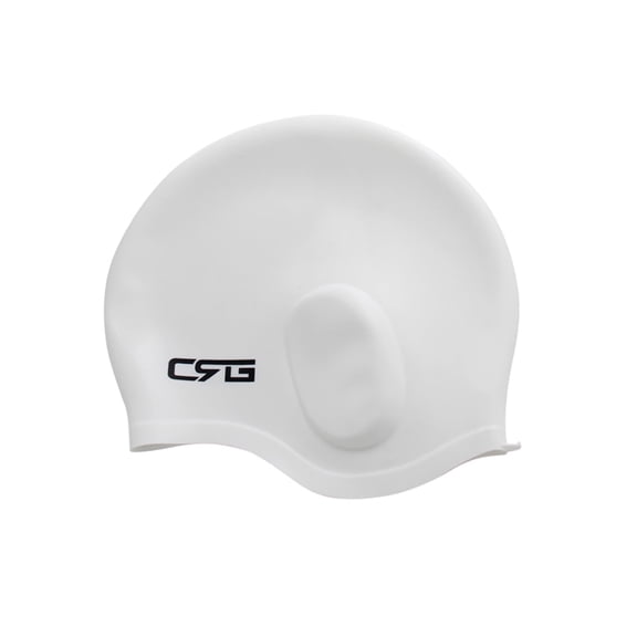 CRG Silicone Swimming Cap,Swim Cap for Man, Women, Unisex Adult (White)…