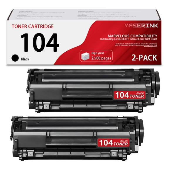 CRG104 Toner Cartridge Replacement for Canon 104 Toner ImageCLASS D420 MF4150d MF4270dn MF4350d MF4370dn MF4690 Printer, 2 Pack Black