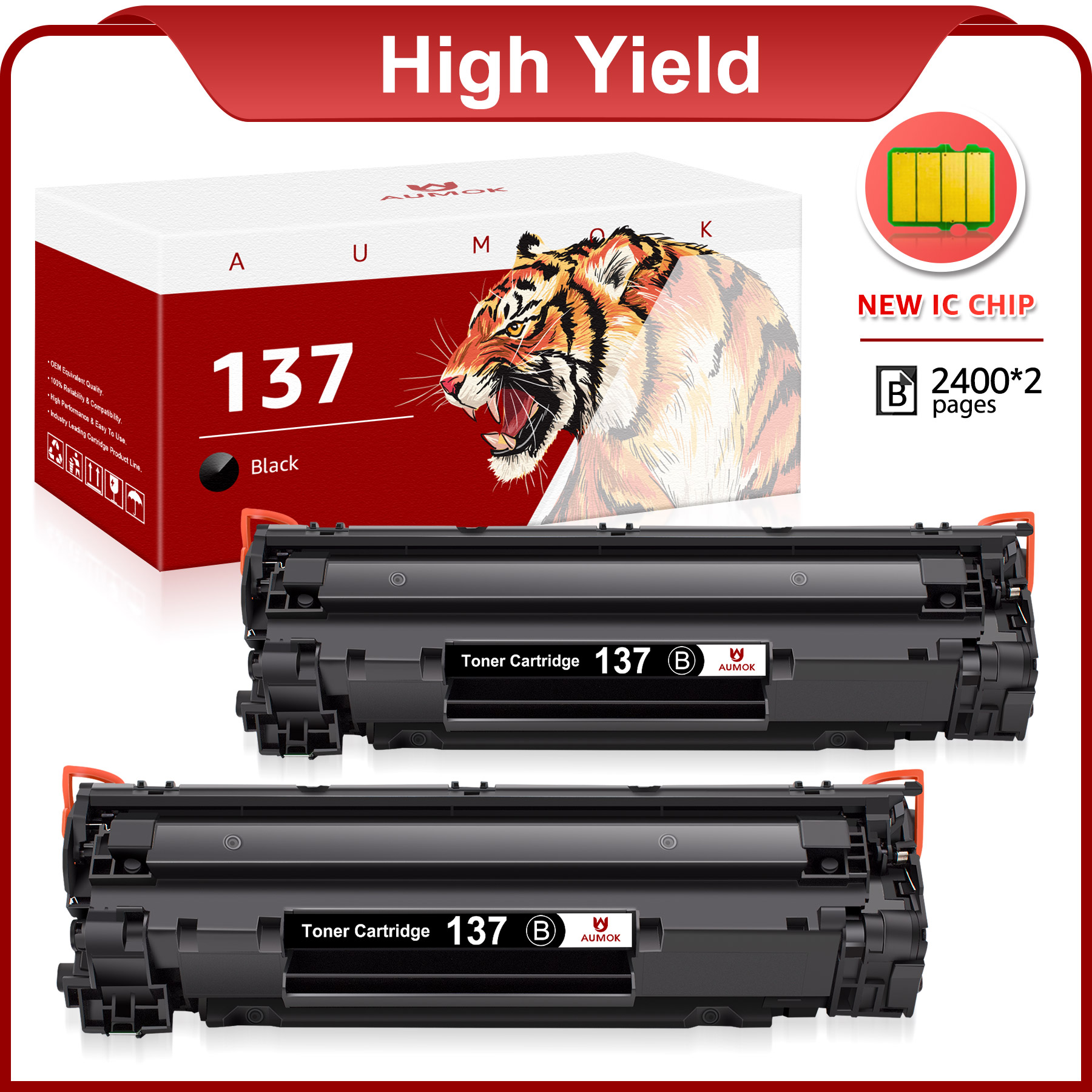 137 Toner Cartridge Replacement for Canon 137 Black Toner Cartridge CRG137 Compatible with