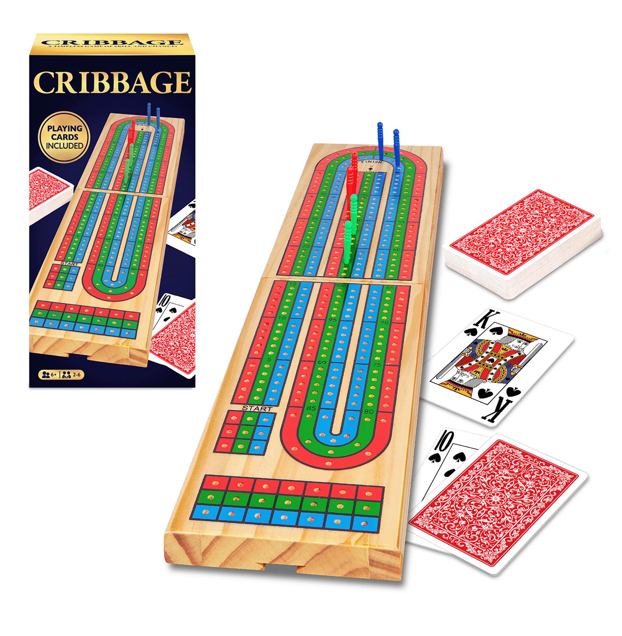 Classic Games, Cribbage Strategy Board Games, Game night and family fun, Ages 6 and over