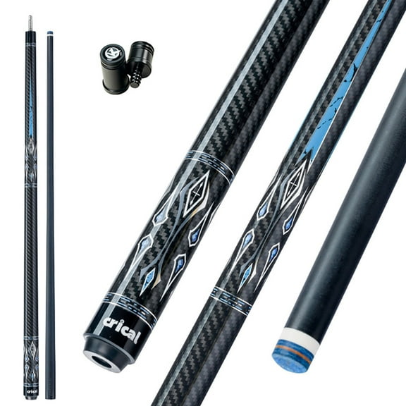 CRICAL Carbon Fiber Pool Cue Stick 58" Billiard Cue Sticks Professional Low Deflection Pool Sticks with 3/8 * 8 Pin Joint