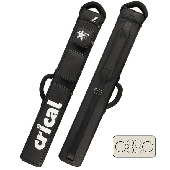 CRICAL Cue Case Bag Black 2Butts 4Shafts Hard 2x4 Pool Case 86cm Length Oxford Cloth Billiard Stick Carrying Case Billiard Accessories
