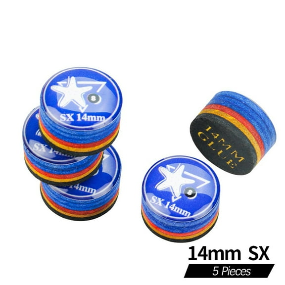CRICAL Rainbow Tip Billiards Tips 5pcs SX 14mm Pool Cue Tip Snooker Cue Tip Billiard Cue Head Billiard Accessory