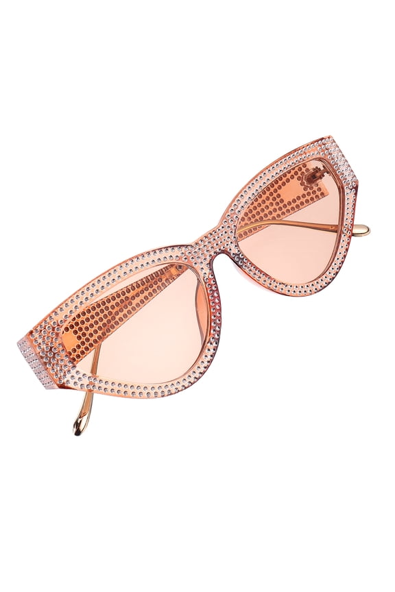 1 Pair Triangle Sunglasses for Women in Tea AC with Prevent UVA and UVB Radiation for Outdoor Activities