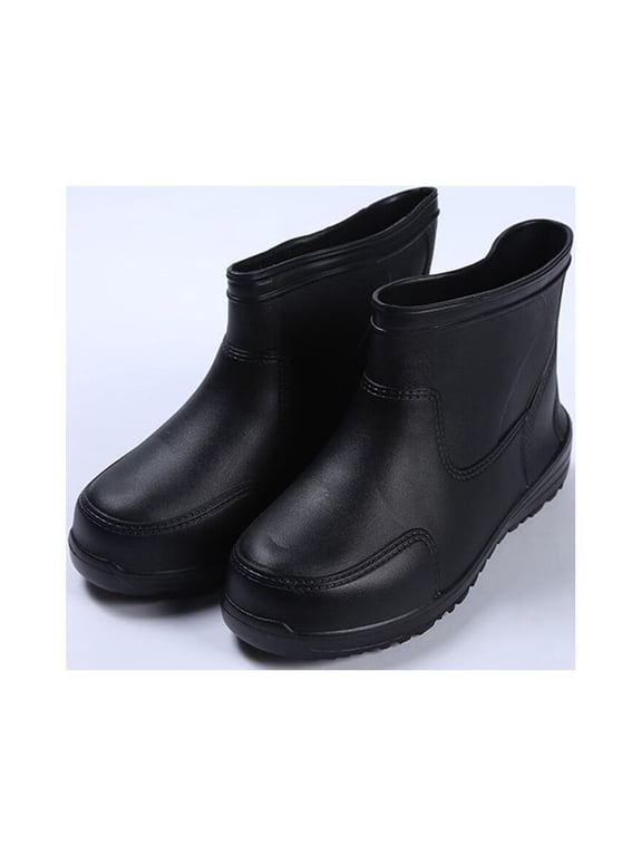 1Pair Alkali Resistant Boots with Non Slip Concave Convex Sole for Stable Walking