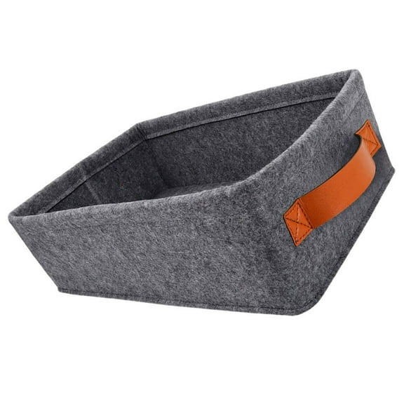 CRILSTYLEO 1 Pc Grey Felt Storage Rectangular Basket Large Capacity Moisture Resistant Bin for Dorm Room