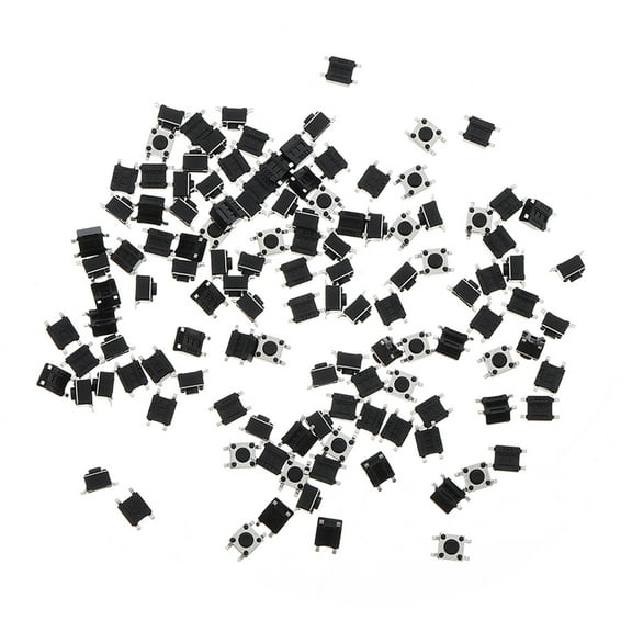 CRILSTYLEO 100Pcs Electronic Momentary Tactile Push Button Switch Assortment Durable Material