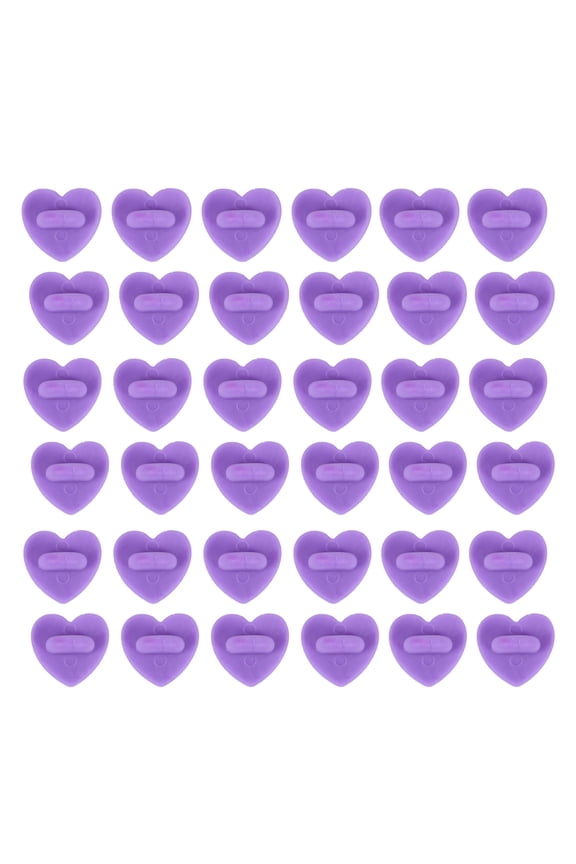100Pcs Purple Heart Shaped Pin Backs with Locking Feature for