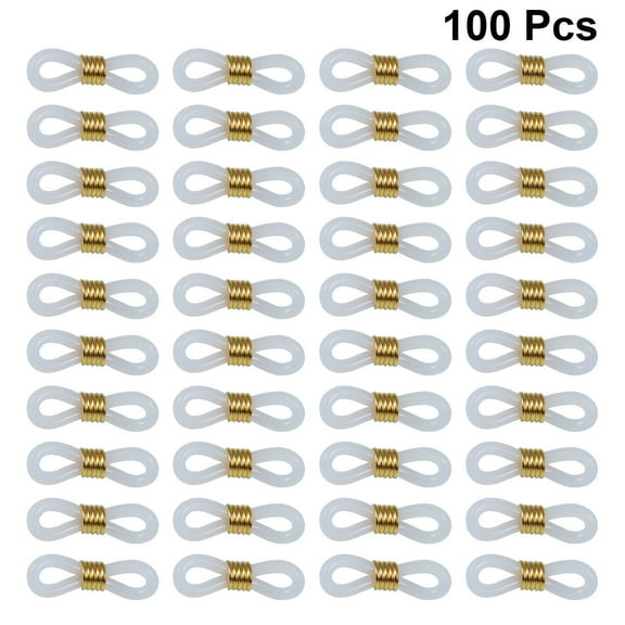 CRILSTYLEO 100Pcs Round Silicone Glasses Chain Ring Adjustable Eyeglasses Anti-Drop Chain