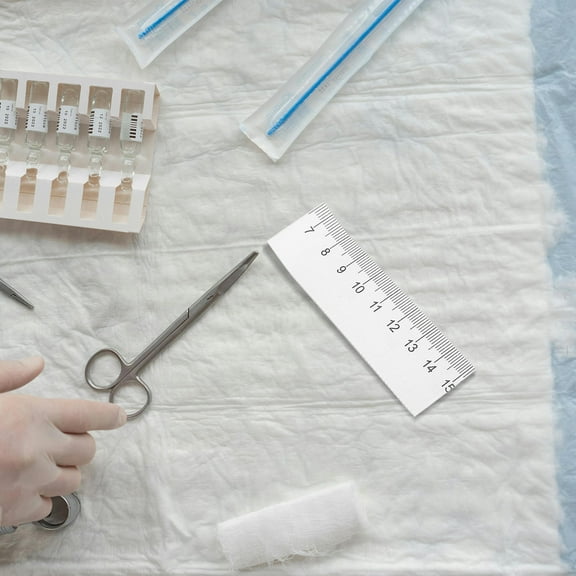 CRILSTYLEO 100Pcs White Paper Measuring Ruler Disposable for Medical and General Measuring Use