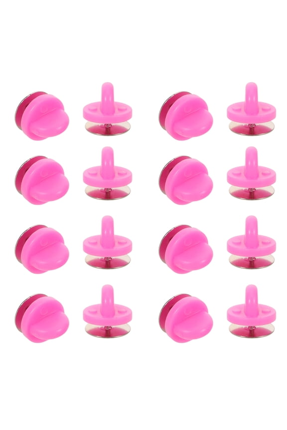 100Set Pink Flat Head Pin Backs for Crafts Secure Rubber Backings for Lapel Pins