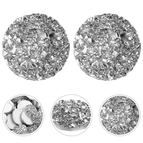 CRILSTYLEO 100pcs Flat Back Rhinestone Embellishments Resin Silver Craft Gems for Artists