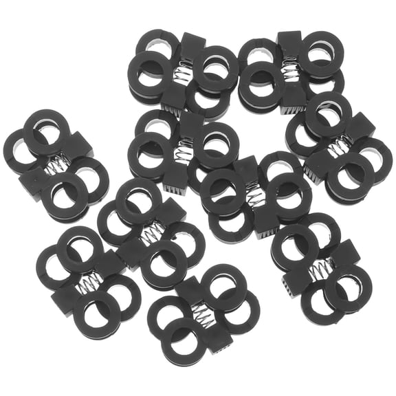 CRILSTYLEO 10Pcs Black Shoelace Locks Plastic Buckles for Secure Shoe Lace Fastening and Decoration