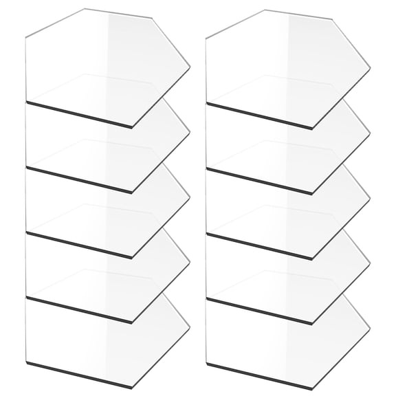 CRILSTYLEO 10Pcs Clear Acrylic Reserved Table Signs Hexagon Seating Chart for Wedding Reception Decor