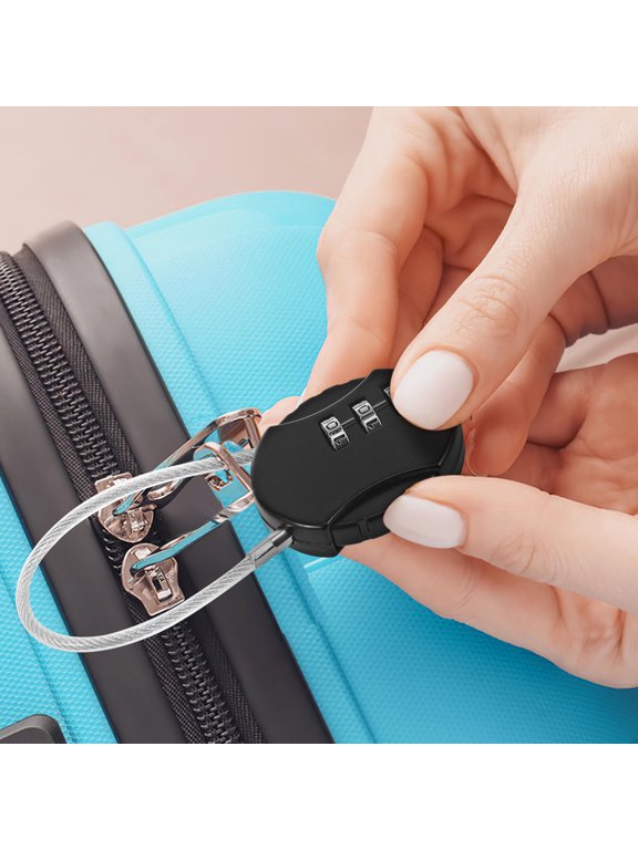 Zinc Alloy Steel Rope Code Locks for Luggage, Assorted Colors, Secure and Flexible, 10Pcs