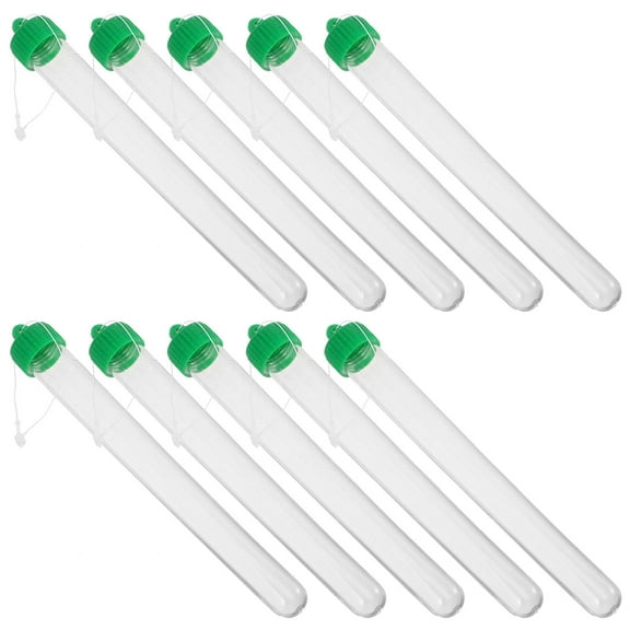 CRILSTYLEO 10Pcs Transparent Small Test Tubes with Leak Proof Screw Caps for Laboratory Use