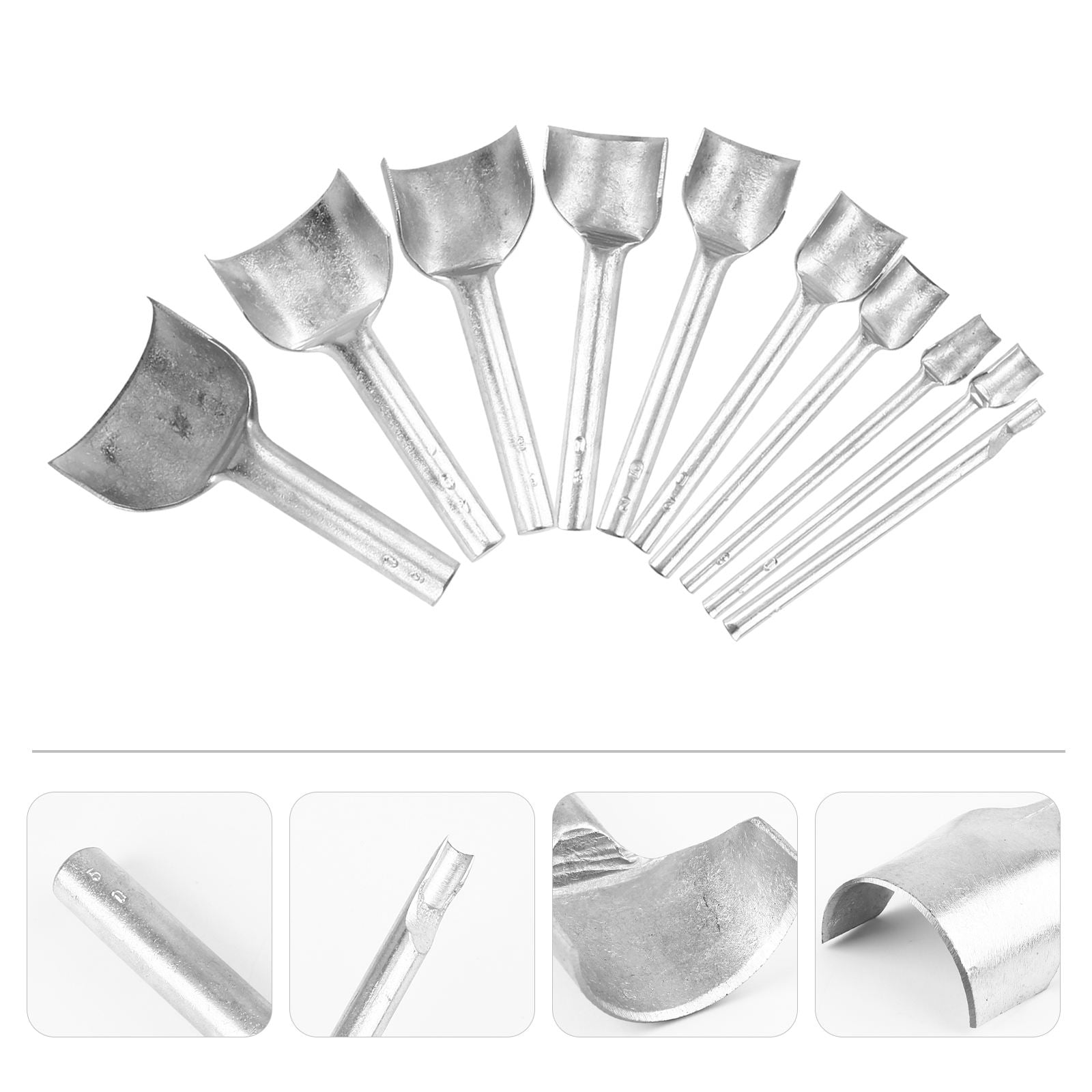 CRILSTYLEO 10-Piece Half Round Punch Tool Set for Crafting and Leatherwork, Various Sizes for Precise Belt and Design Making