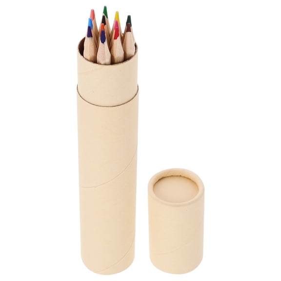 CRILSTYLEO 12Pcs Oil Colored Pencils Light Brown Wood for Artists Daily Life Back to School