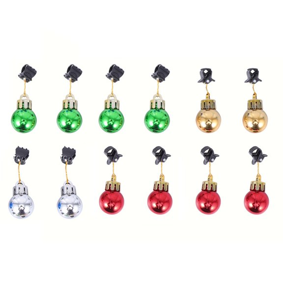 CRILSTYLEO 12Pcs Assorted Color Christmas Beard Clip Ornament Decor