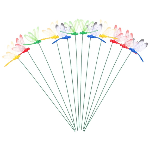 CRILSTYLEO 12-Pack 3D Grassland Dragonfly Decorations for Home and Garden, Outdoor Yard Art for Gardeners and Nature