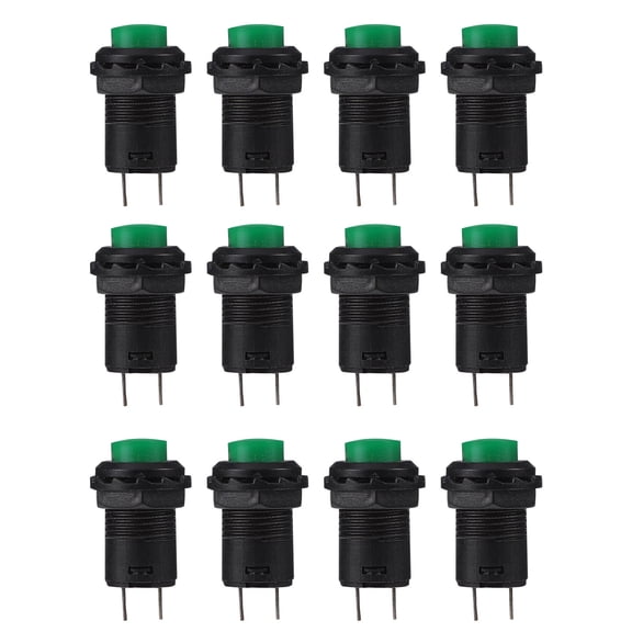 CRILSTYLEO 12Pcs Pushswitch Plastic Assorted -locking for Circuit Control Electrical Components