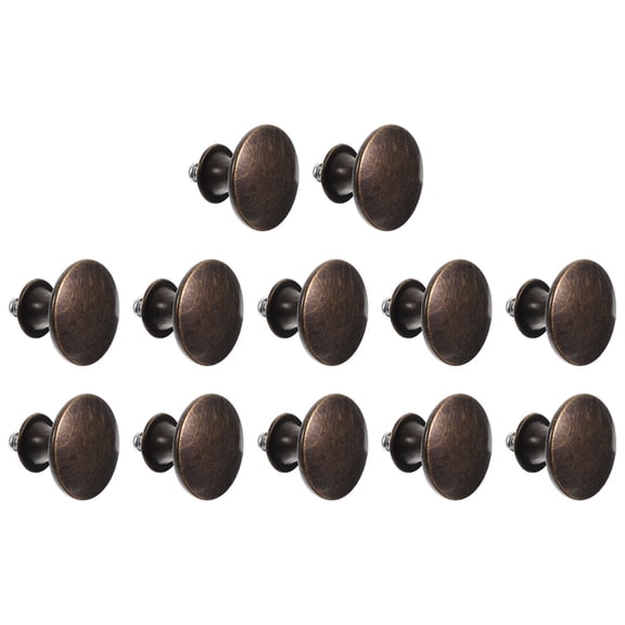 CRILSTYLEO 12-Piece Antique Brass Round Drawer Knobs, Metal Cabinet Door Handles Pulls for Furniture, Dresser, Coffee Table