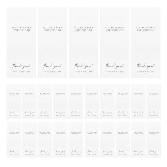 CRILSTYLEO 150Pcs White T You Stickers for Present Box Sealing Self Adhesive Decorative Labels for Packaging