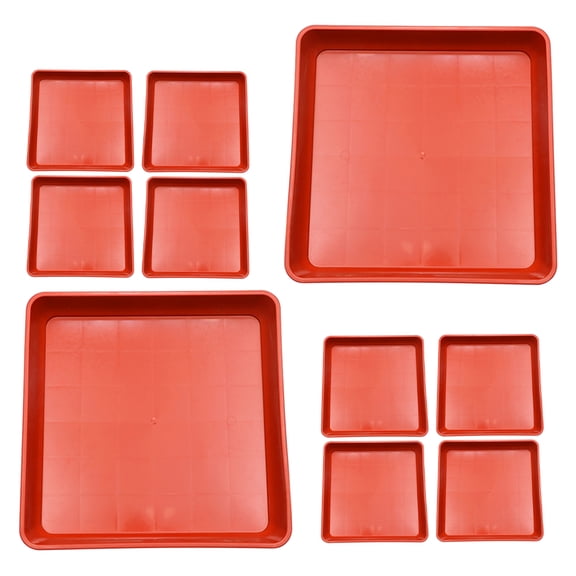 CRILSTYLEO 15Pcs Indoor Plant Drip Saucers in Red Plastic for Flower Pots to Keep Floors Clean