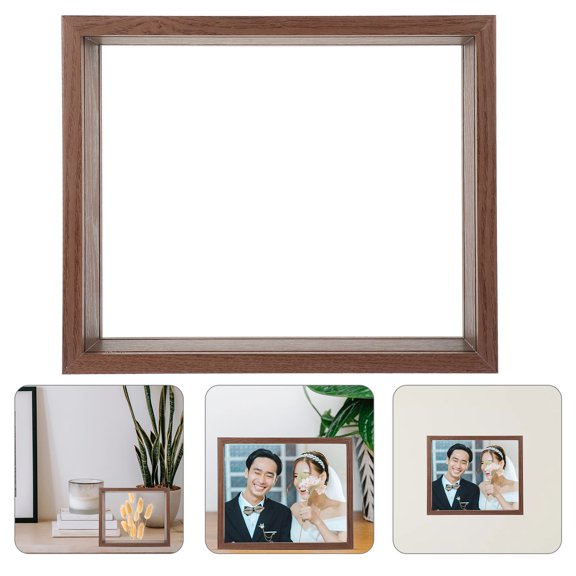 CRILSTYLEO Modern Brown Shadow Box Display Case for Dried Plants and Flower Specimen Displays