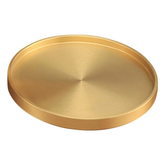 CRILSTYLEO 1Pack Golden Copper Serving Tray Traditional Zen Style for Tea Accessories and Home