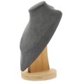 thumbnail image 1 of CRILSTYLEO 1Pack Necklace Storage Stand Grey Bamboo Jewelry Display Busts For Personal Users And Home, 1 of 8