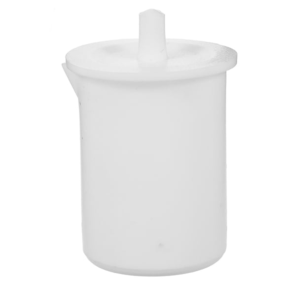 CRILSTYLEO White Ptfe Beaker Cup for Laboratory Mixing Heating Small Samples with Spill Proof Lid
