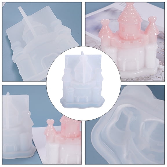 CRILSTYLEO Transparent Silicone Castle Mold for Handmade Crafts, Flexible Resin Mold for Art and Craft Projects