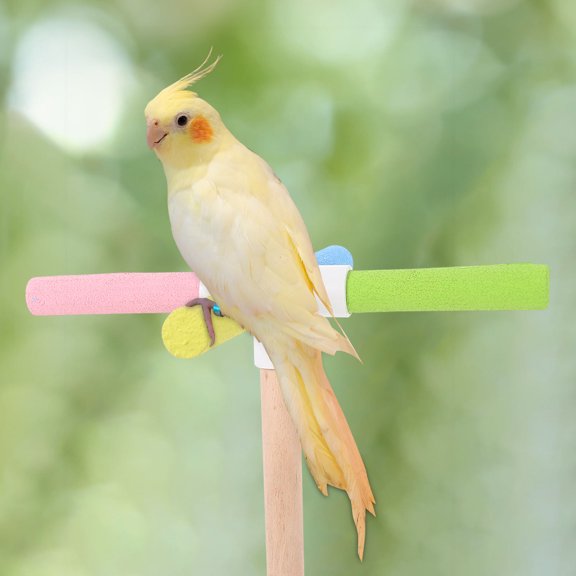 CRILSTYLEO 1Pc Easy Install Bird Perch Stand Rod Made from Wood