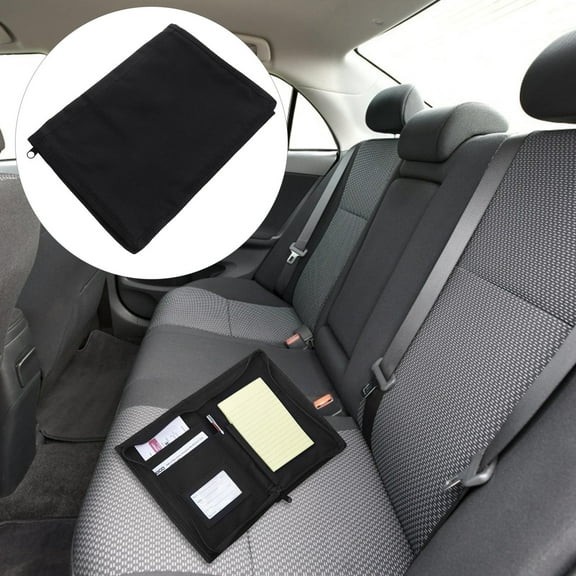 CRILSTYLEO 1Pc Zipper Document Tool Pouch Oxford Cloth Organizer Folder for Storage Black