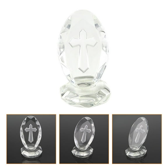 CRILSTYLEO White Crystal Cross Delicate 1Pcs 5.1X3In