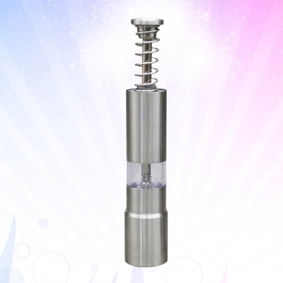 CRILSTYLEO 1Pcs Hand Spice Grinder 11In Cylindrical Silver for Special Occasion Dining