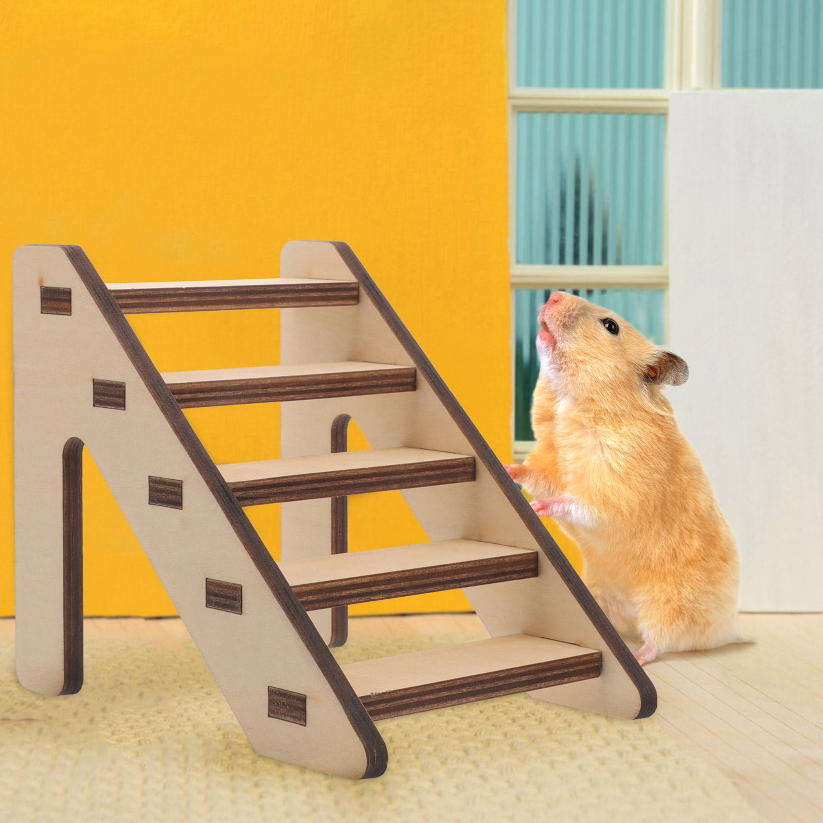 CRILSTYLEO 1Pcs Wood Pet Toy Ladder for Hamsters and Chinchillas 4.72X4 ...