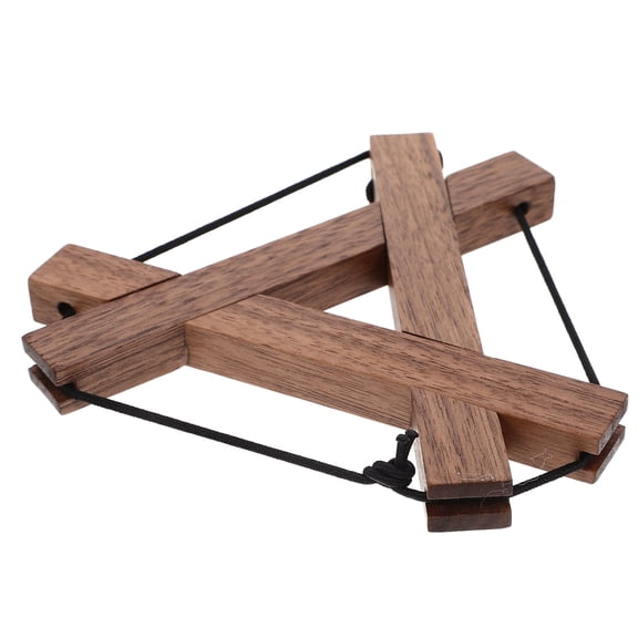 CRILSTYLEO Compact Wooden Triangle Pot Holder Bowl Holder Heat Insulating Table Protect