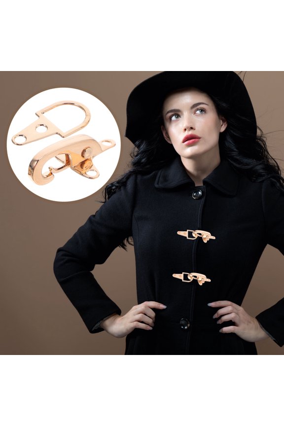 Golden Metal Buckle Clasp Set for Coats, Belts, Sweaters, and Bag Decoration Accessories