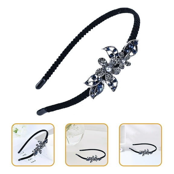 CRILSTYLEO Elegant Headband Party Hairband Iron Flower Design 1Set Blue