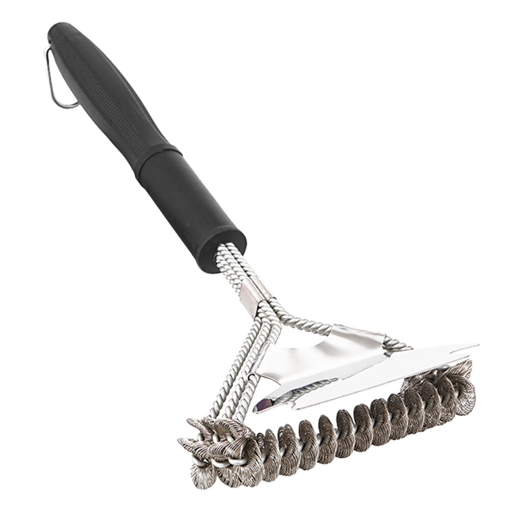 CRILSTYLEO Heavy Duty Wire Grill Brush with Comfortable Handle for Outdoor BBQ Cleaning, 1 Piece Scrubber Tool