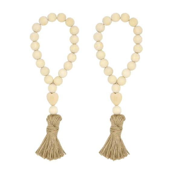CRILSTYLEO 2-Pack Rustic Farmhouse Wood Bead Garland Set in Khaki and , Ideal for Home, Wedding, and Seasonal Decor