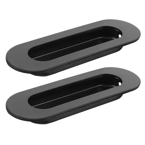 CRILSTYLEO 2 Pcs Hidden Recessed Handle Black Stainless Steel for Modern Wardrobe Handles