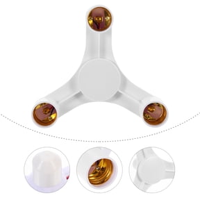 CRILSTYLEO 2-Pack White 3- Ceiling Lamp Holder with Insulated Design, Multi- Lampholder Conversion Socket