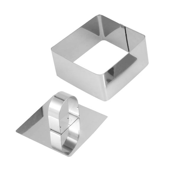CRILSTYLEO 2 Pcs Silver Square Mould for Cake Baking Tool for Home Users and Professionals