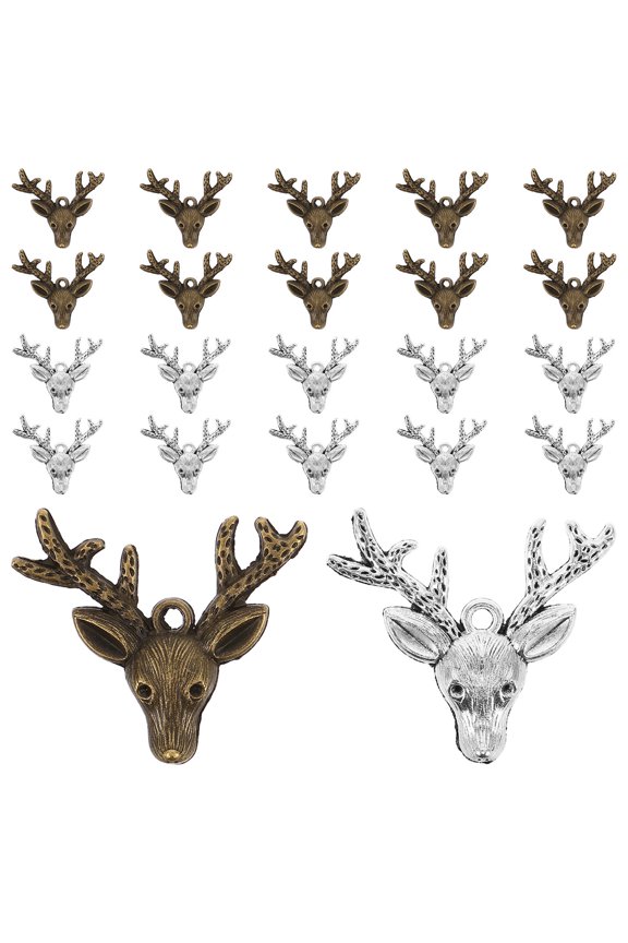 20Pcs Alloy Pendant Charm Deer Shape Retro Pendant for DIY Jewelry Making Accessories